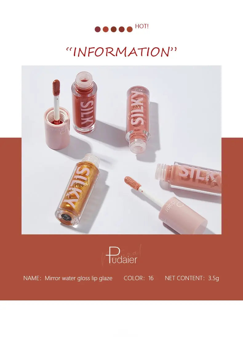 PUDAIER® GLOSS BOMB LIP LUMINIZER — Addictive Shine, Nourishing Wear (Color #01) Savoy Active