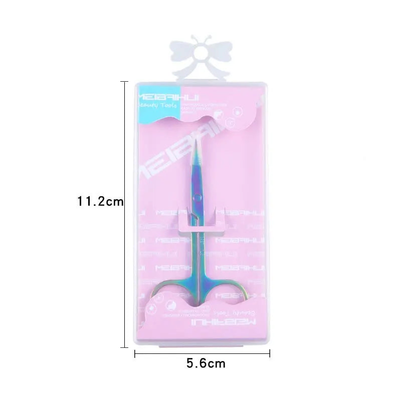 Eyebrow scissors with flash bag packaging – stainless steel color titanium