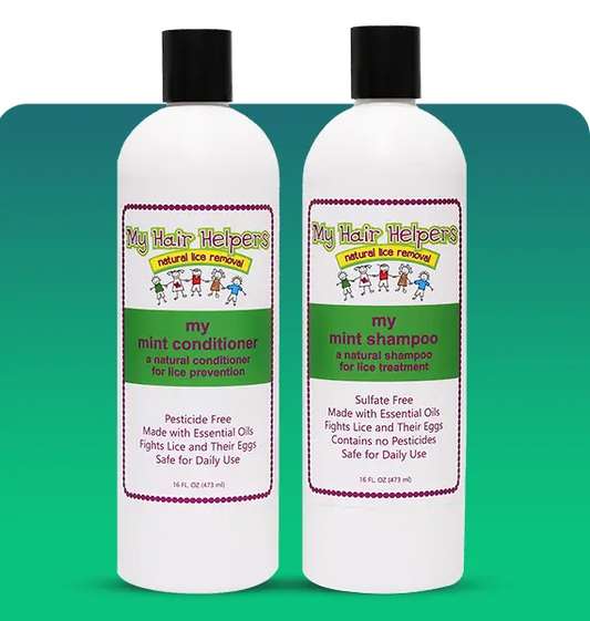 MY HAIR HELPERS MINT SHAMPOO AND CONDITIONER DUO — Natural Lice Prevention My Hair Helpers
