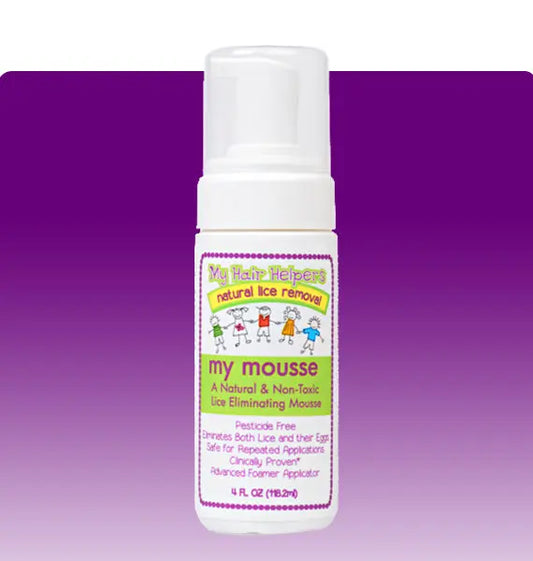 MY HAIR HELPERS NATURAL LICE REMOVAL FOAM MOUSSE — lice removal &amp; nit glue dissolver My Hair Helpers