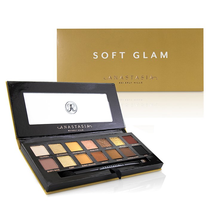 ANASTASIA BEVERLY HILLS - SOFT GLAM EYE SHADOW PALETTE — 14x Eyeshadow, 1x Duo Shadow Brush