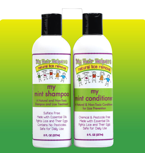 MY HAIR HELPERS MINT SHAMPOO AND CONDITIONER DUO — Natural Lice Prevention