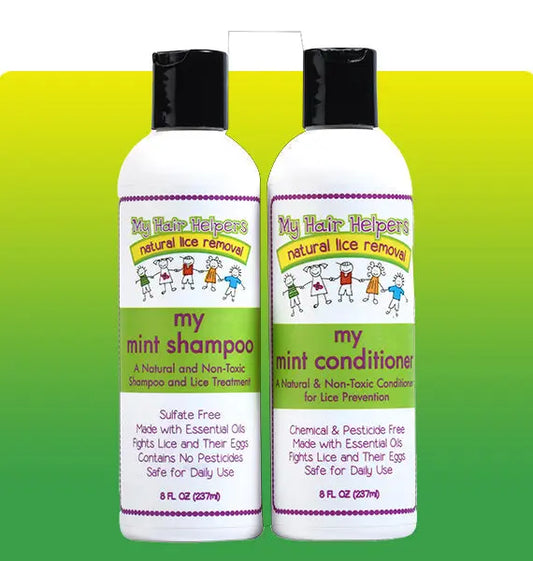 MY HAIR HELPERS MINT SHAMPOO AND CONDITIONER DUO — Natural Lice Prevention My Hair Helpers