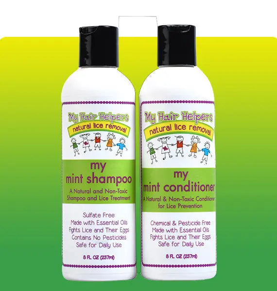 MY HAIR HELPERS MINT SHAMPOO AND CONDITIONER DUO — Natural Lice Prevention My Hair Helpers