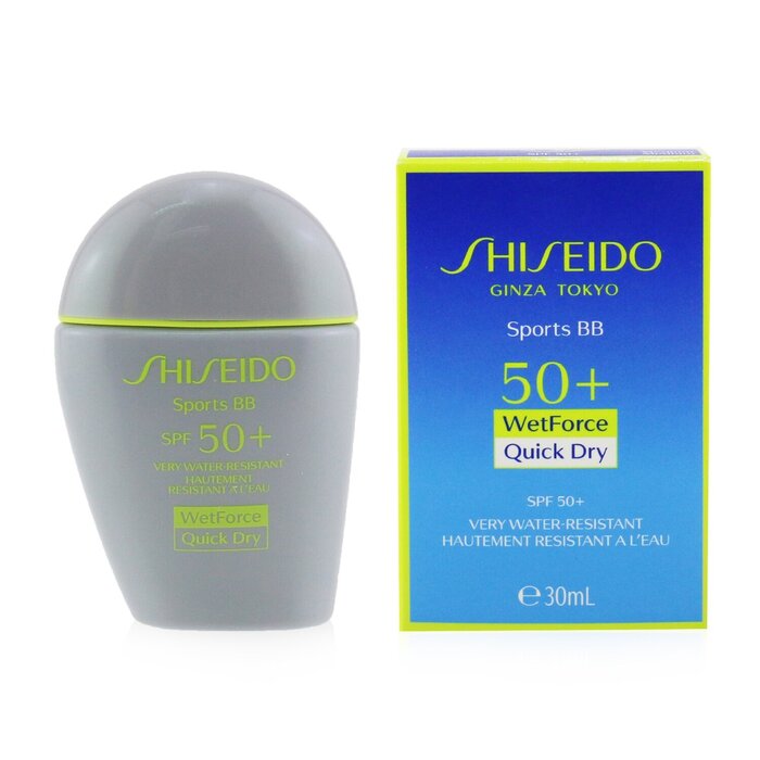 SHISEIDO SPORTS BB SPF 50+ QUICK DRY &amp; VERY WATER RESISTANT — Medium Shade, Multi-Tasking Protection