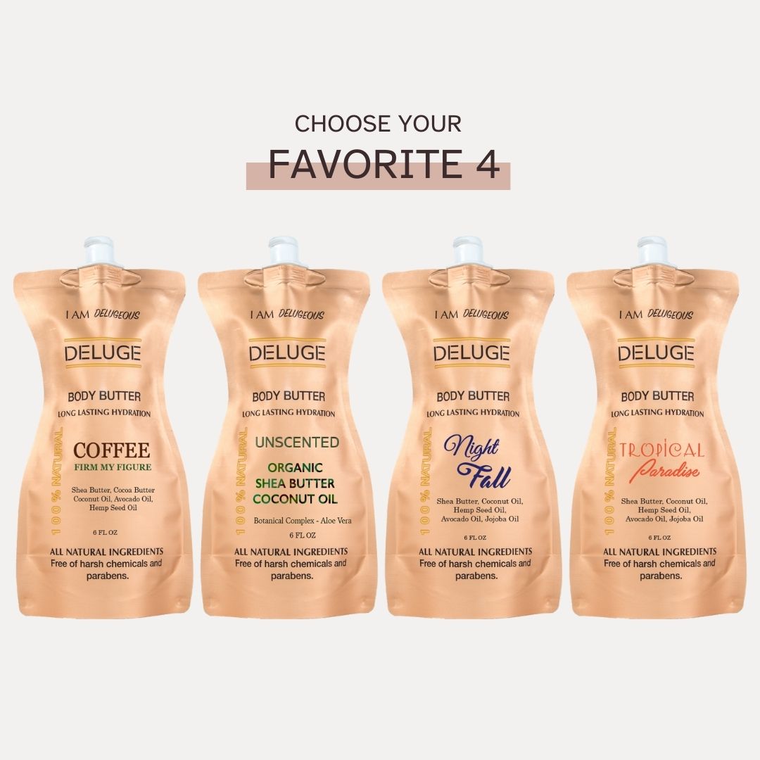 DELUGE CUSTOM BODY BUTTER COLLECTION – Choose Any 4 Scents