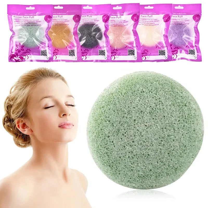 Natural konjac face wash sponge for gentle cleansing