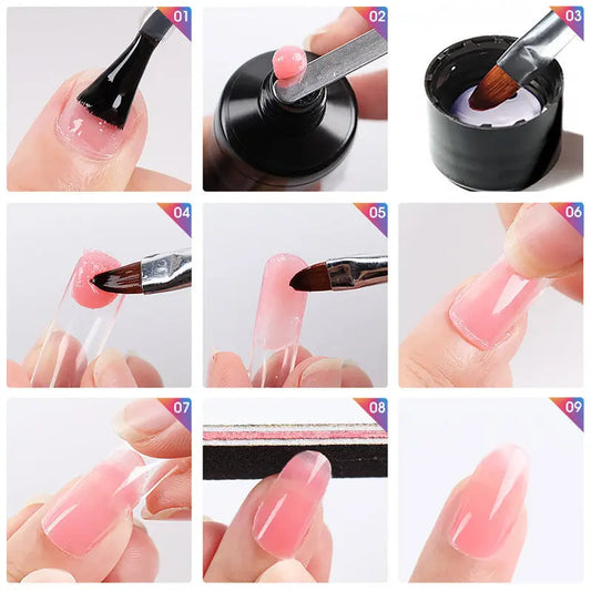Clear builder gel for nail extensions overlays and strengthening