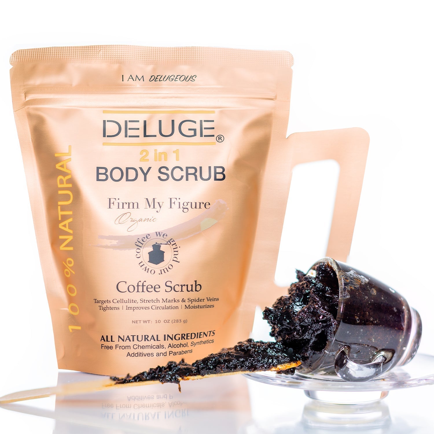 DELUGE COFFEE LUXE SCRUB – Premium Face &amp; Body Exfoliator