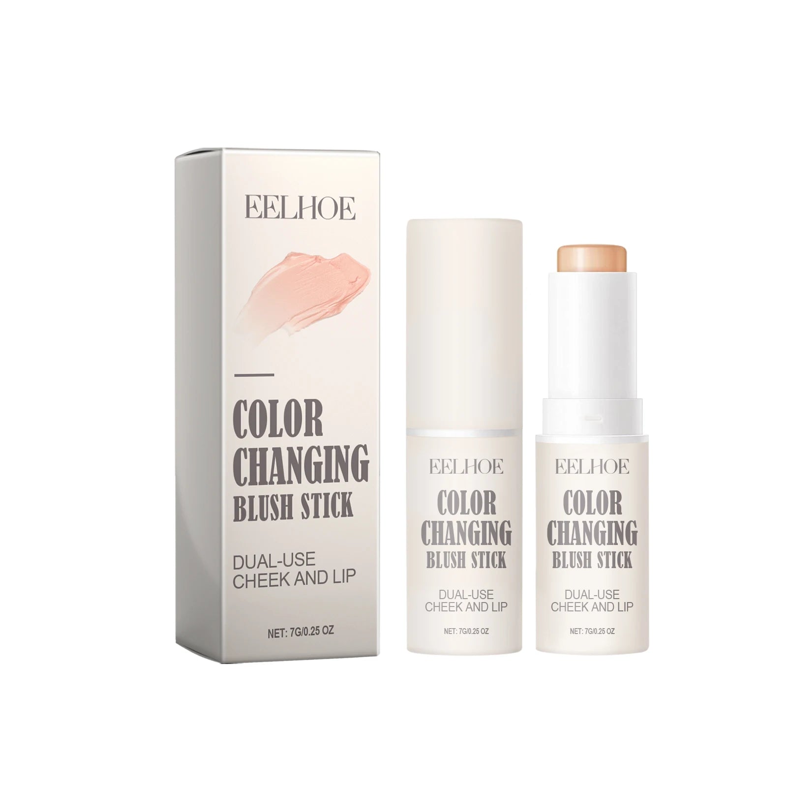 EELHOE LIGHTWEIGHT NATURAL TRANSPARENT LIP CHEEK MAKEUP STICK — color-changing blush &amp; contour