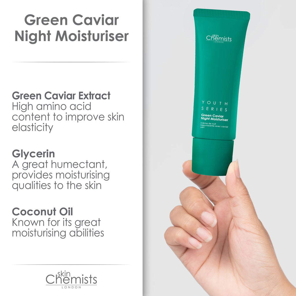 SKINCHEMISTS GREEN CAVIAR NIGHT MOISTURISER — Deep Hydration & Overnight Repair