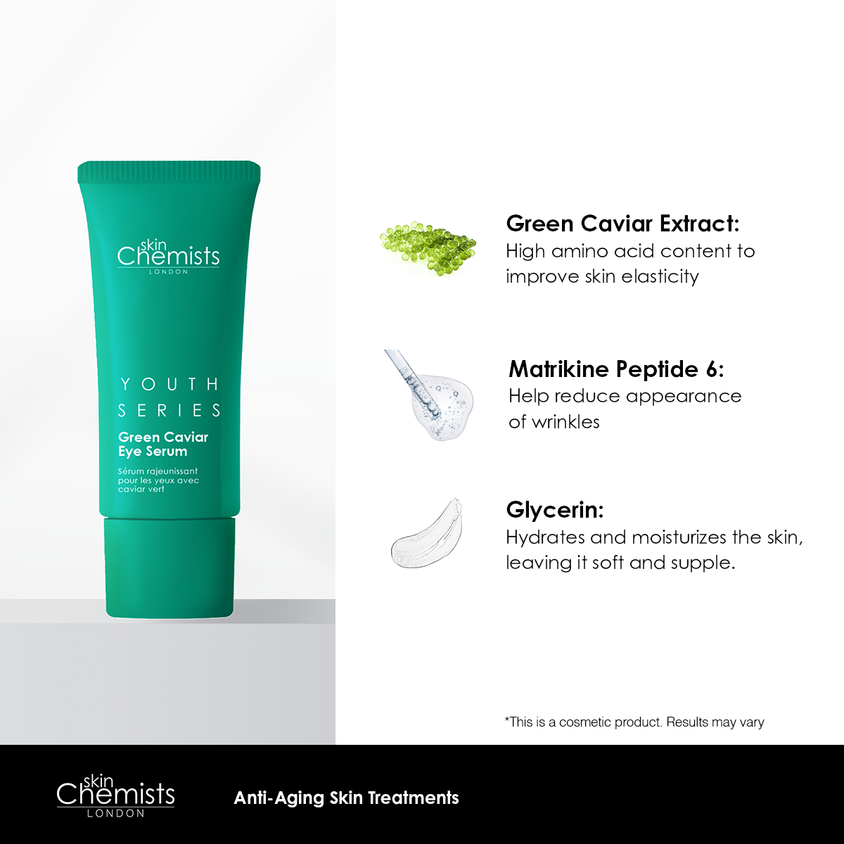 SKINCHEMISTS GREEN CAVIAR EYE SERUM — Hydration & Revitalizing Care