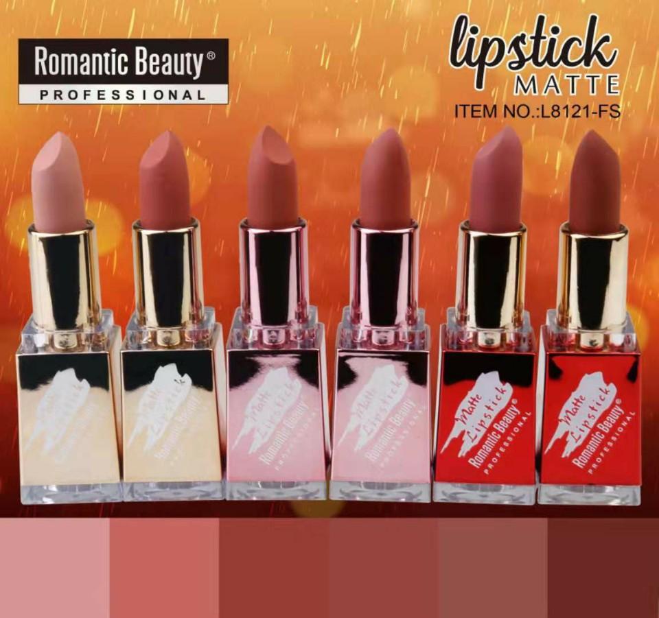 ROMANTIC BEAUTY ART GALLERY MATTE LIPSTICKS — Nude Creamy, Transfer-Proof Matte Formula