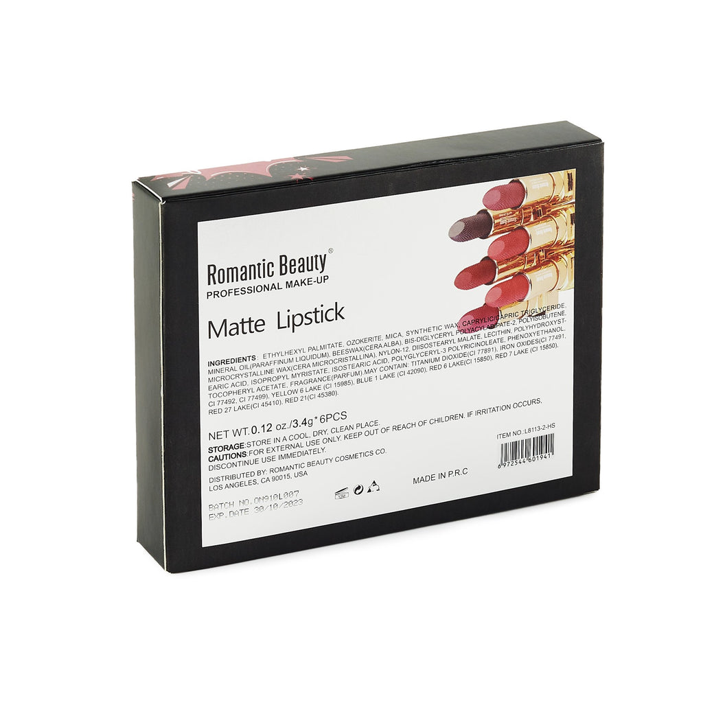 ROMANTIC BEAUTY LUSCIOUS MATTE LIPSTICKS — Red Hydrating, Long-Lasting Matte Finish