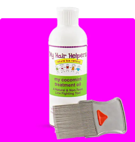 MY HAIR HELPERS COCOMINT LICE REMOVAL KIT – Oil & Comb | Natural Head Lice Solution My Hair Helpers