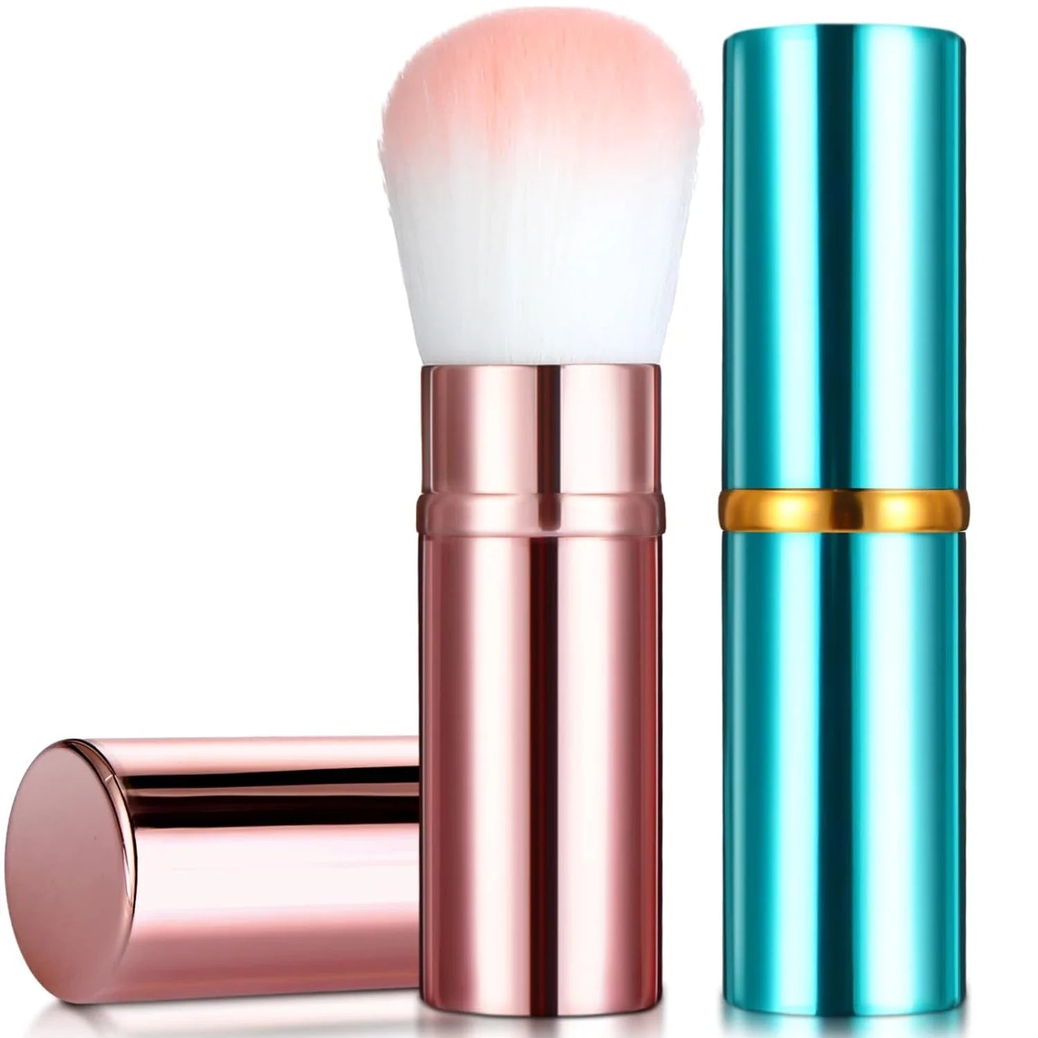 PORTABLE & ESSENTIAL COMPACT RETRACTABLE KABUKI MAKEUP BRUSHES SET