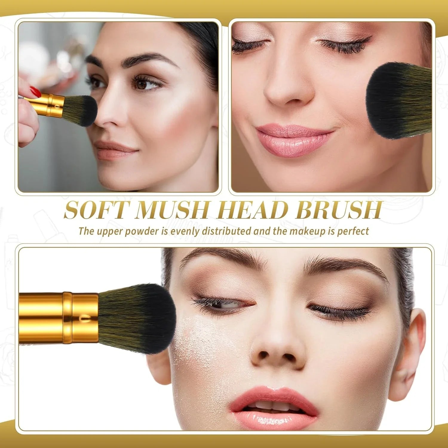 PORTABLE & ESSENTIAL COMPACT RETRACTABLE KABUKI MAKEUP BRUSHES SET