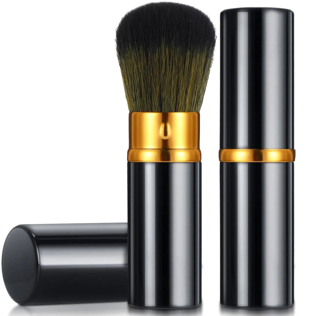 PORTABLE & ESSENTIAL COMPACT RETRACTABLE KABUKI MAKEUP BRUSHES SET