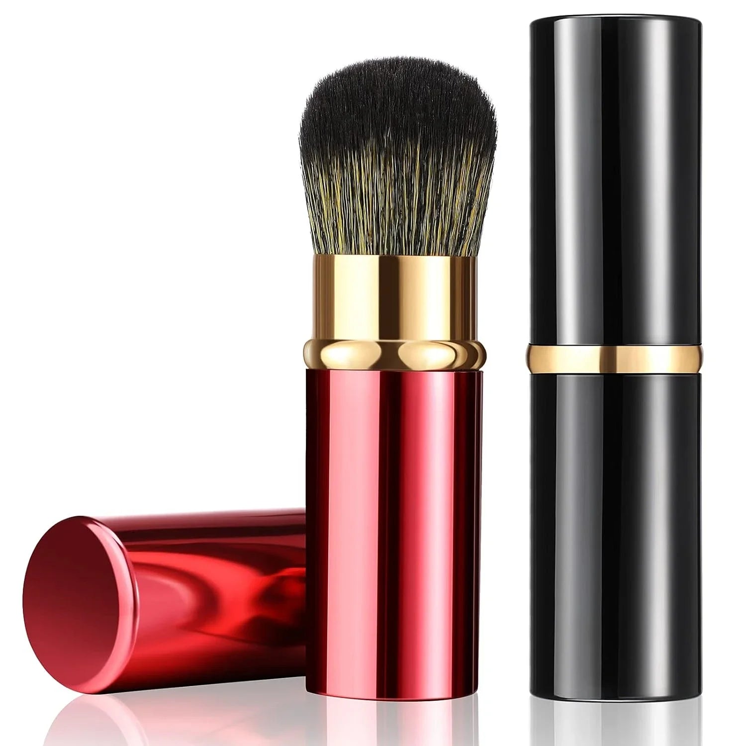 PORTABLE & ESSENTIAL COMPACT RETRACTABLE KABUKI MAKEUP BRUSHES SET