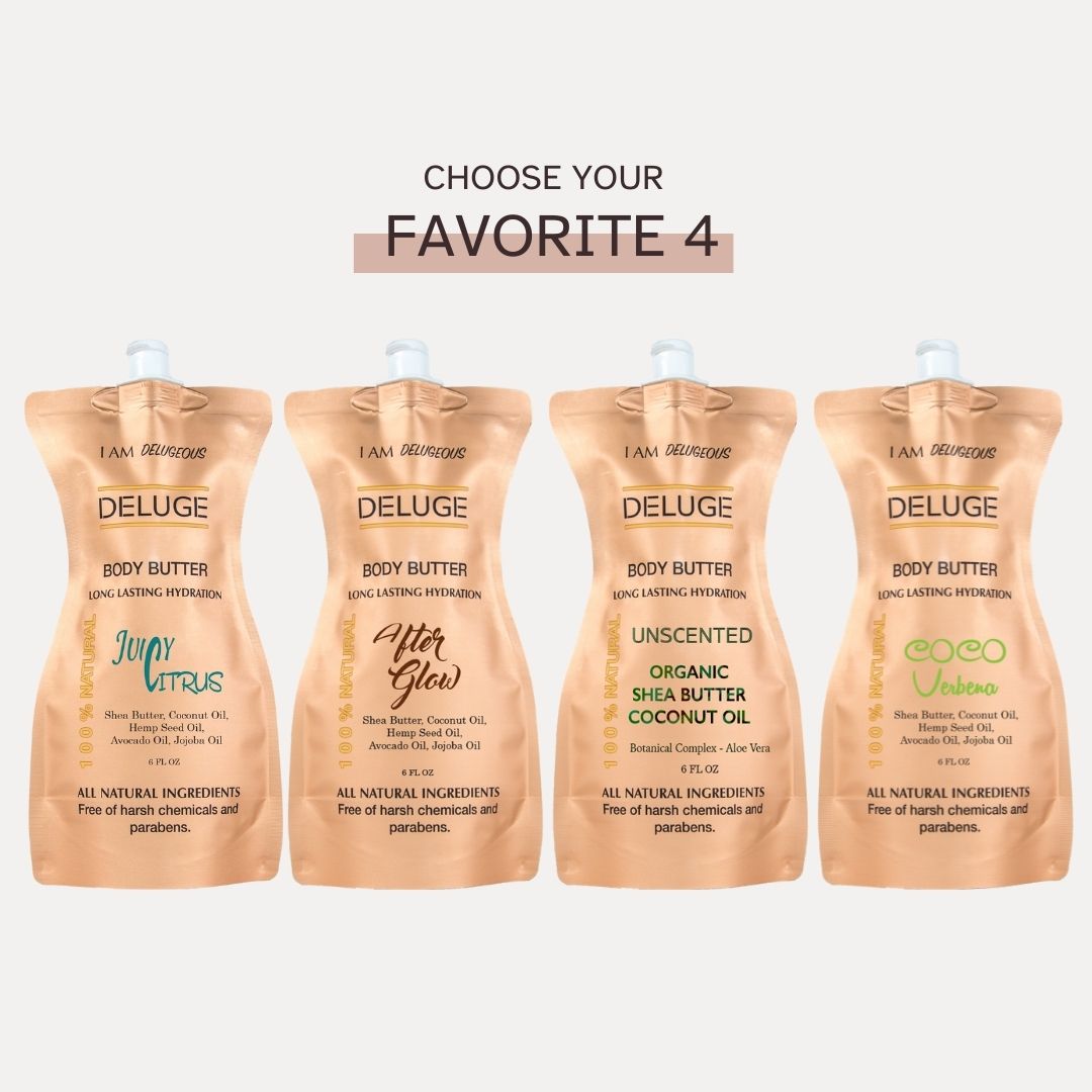 DELUGE CUSTOM BODY BUTTER COLLECTION – Choose Any 4 Scents