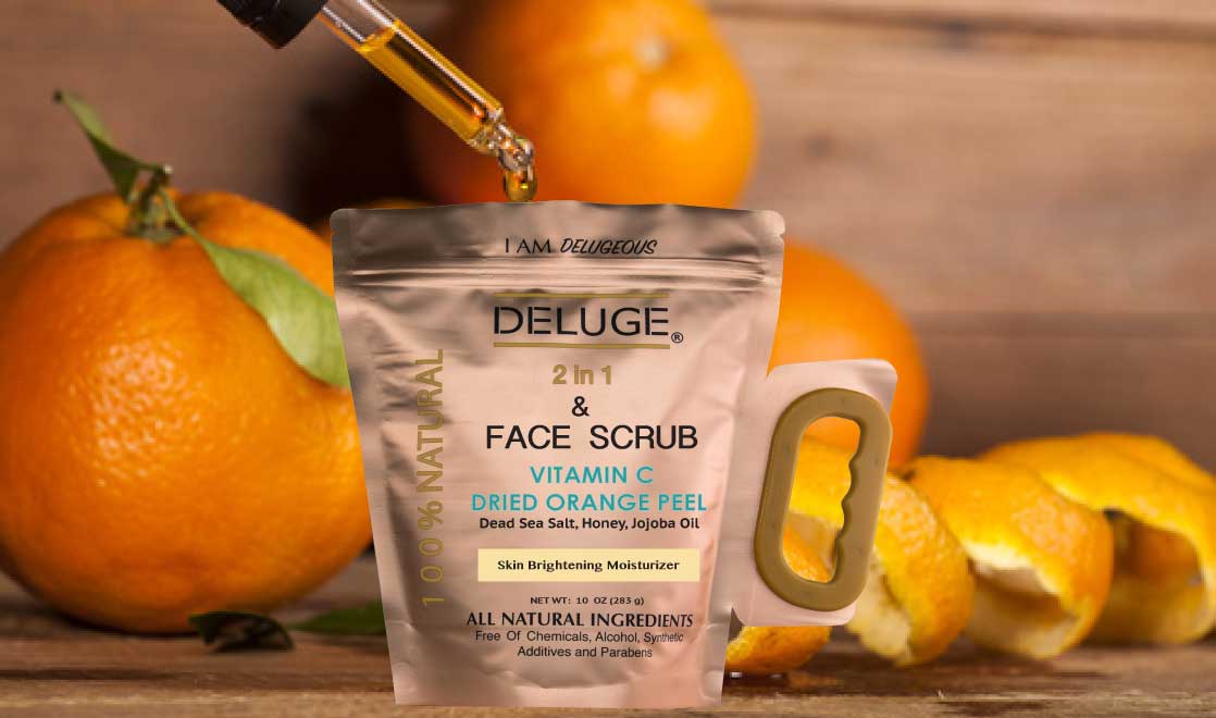 DELUGE VITAMIN C ORANGE GLOW SCRUB – Face &amp; Body Exfoliator