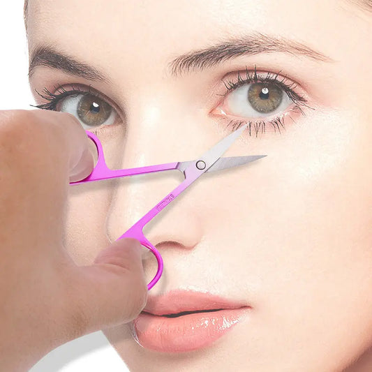 Stainless steel eyebrow scissors makeup tool color titanium