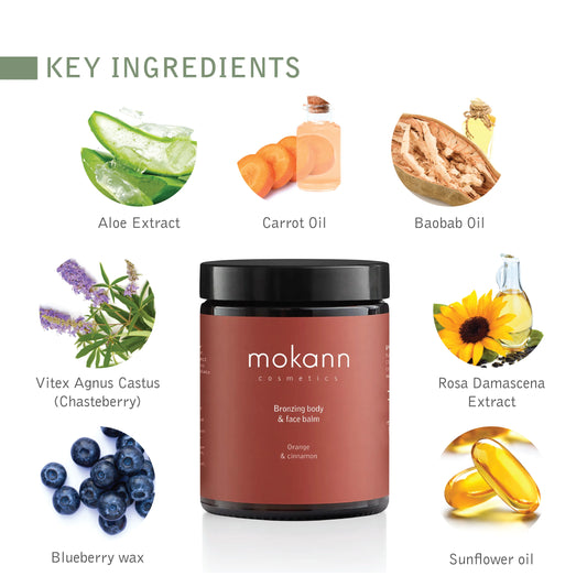 Mokann Cosmetics – Bronzing Body and Face Balm Orange & Cinnamon Mokann Cosmetics