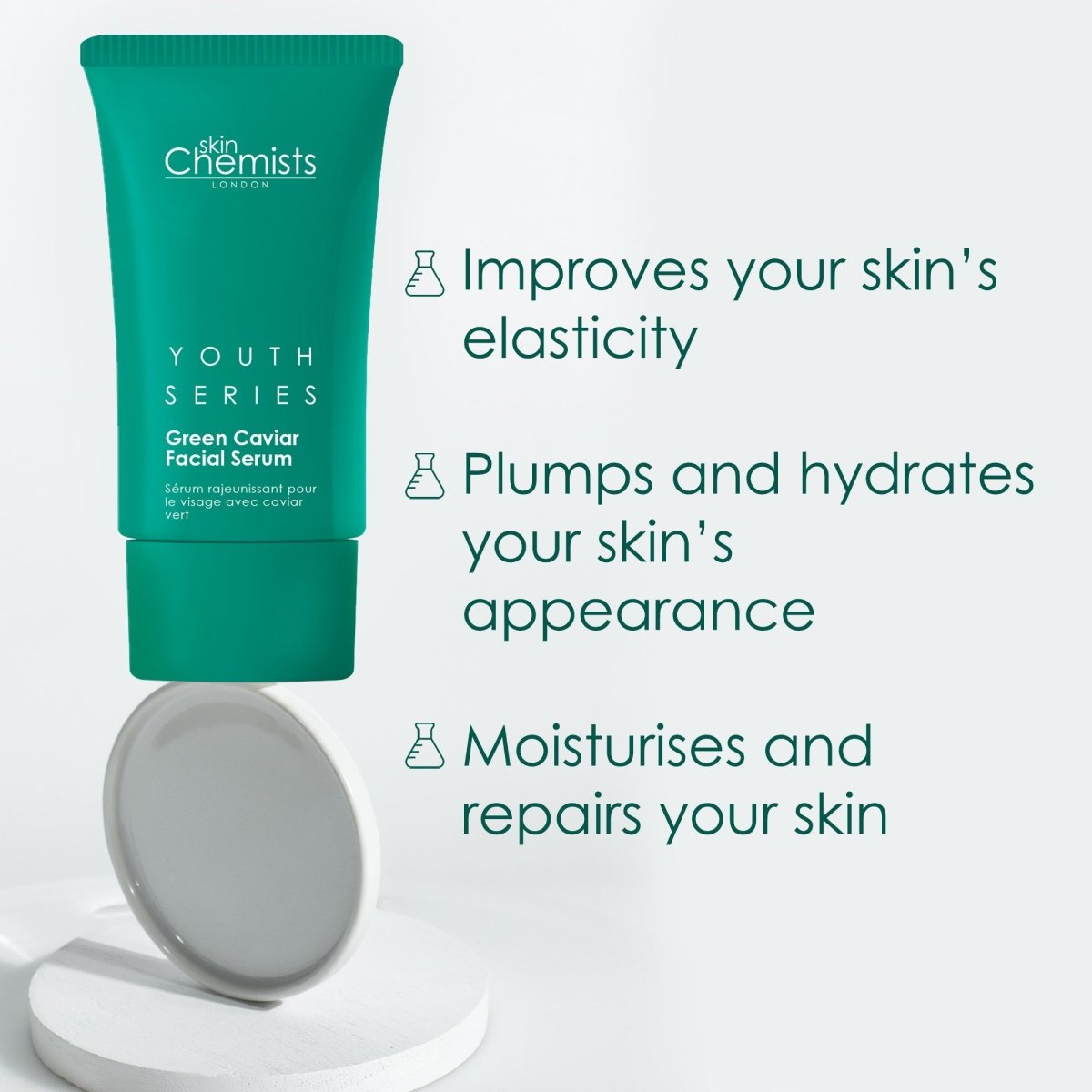 SKINCHEMISTS GREEN CAVIAR FACIAL SERUM — Hydration & Elasticity Booster