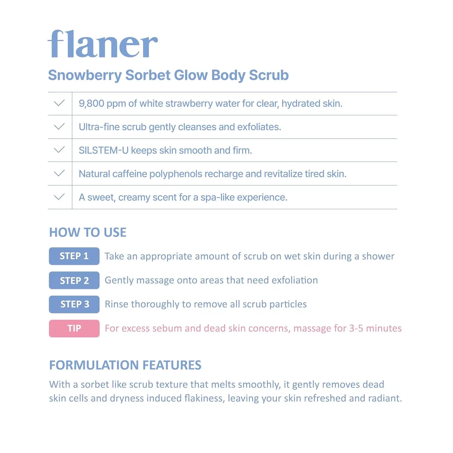 FLANER - Snowberry Sorbet Body Scrub rebeau
