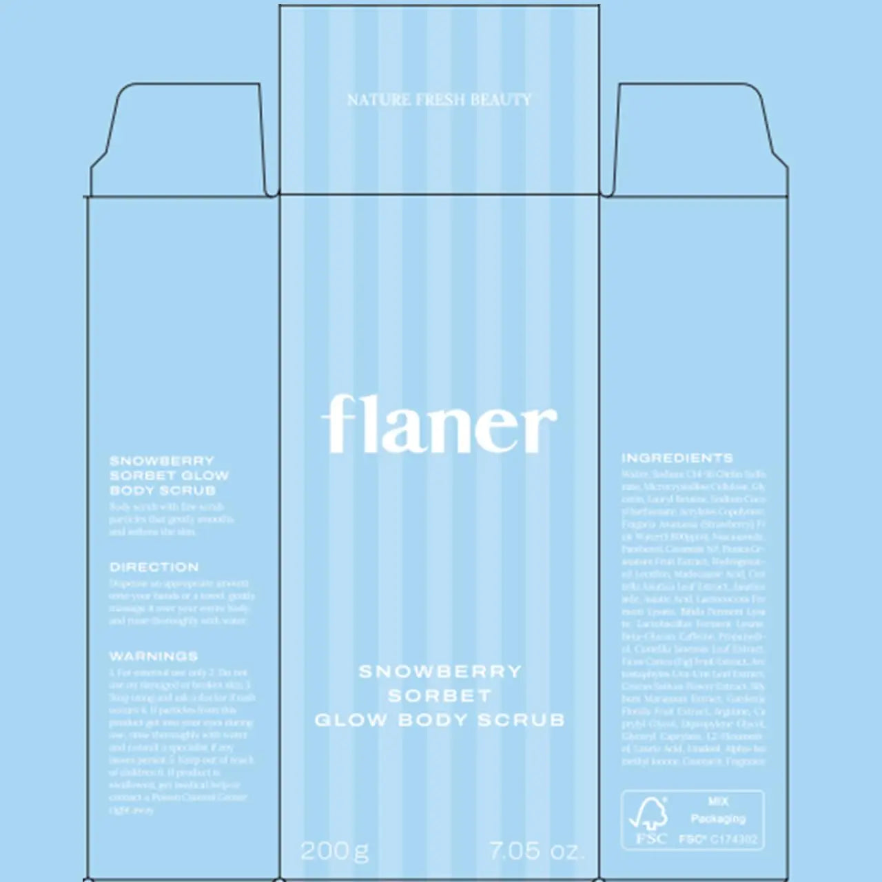 FLANER - Snowberry Sorbet Body Scrub rebeau