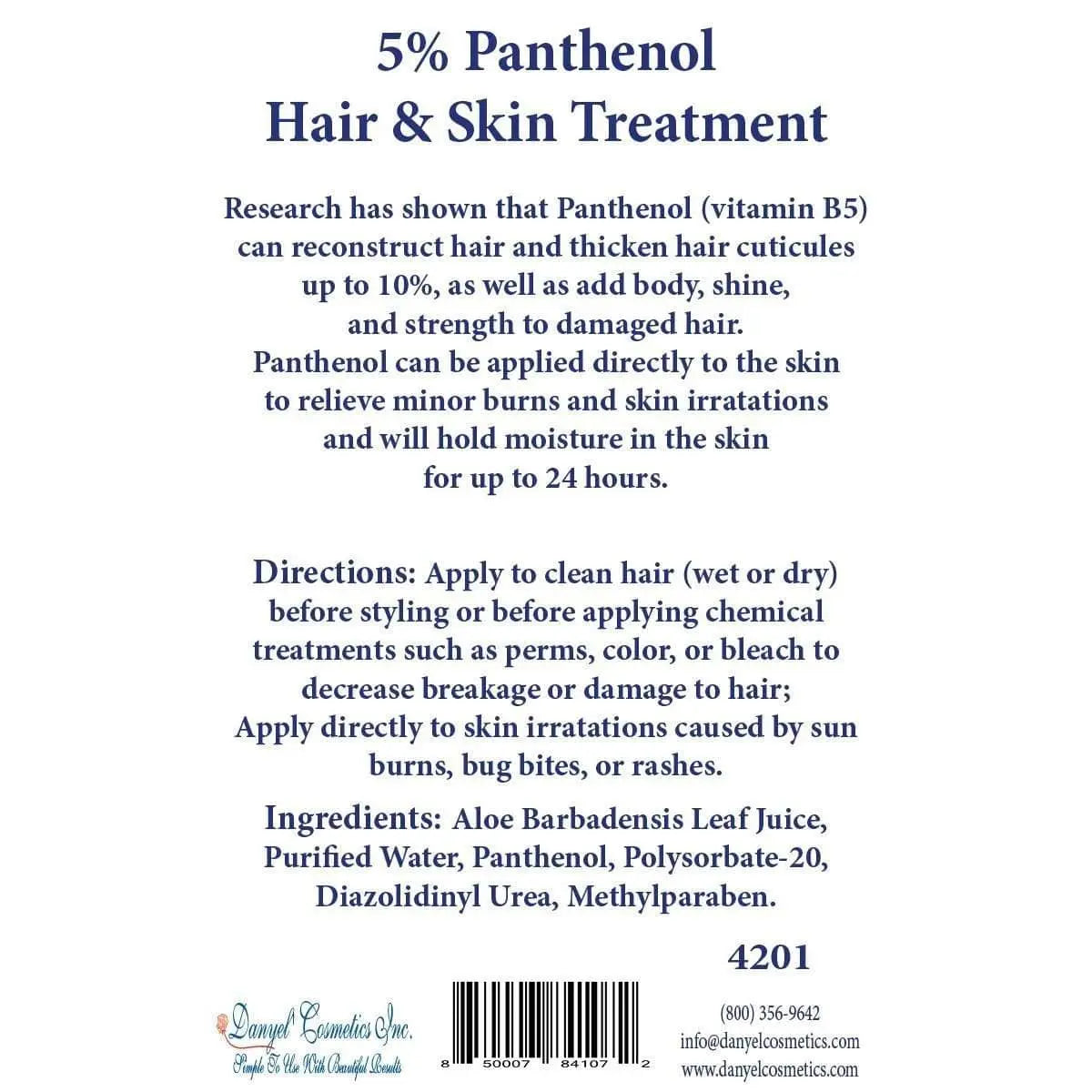 MARLI’S 5% PANTHENOL HAIR &amp; SKIN TREATMENT — Lightweight Hydration &amp; Volume Spray Danyel Cosmetics &amp; Marli Skin Care
